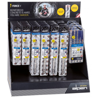 33-DELNI SET UDARNIH SVEDROV ZA BETON FORCE X SDS PLUS, 4 REZNI, ALPEN